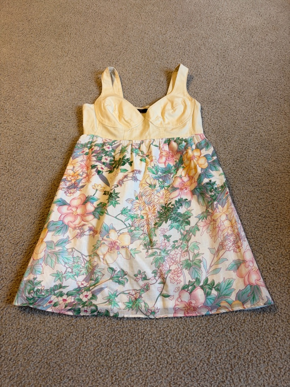 Lux Cream Floral Bustier Mini Dress